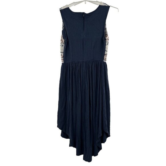 Anthropologie Dolan Sabado Dress Size Small Navy Blue Ivory Aztec Print - Picture 2 of 8